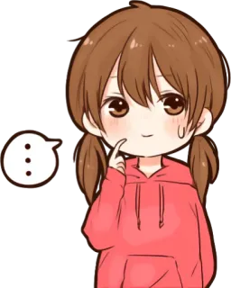 😅 ... Fille anime, Pensif, Dessin animé, Mignon, Question, Illustration, Sticker telegram sticker