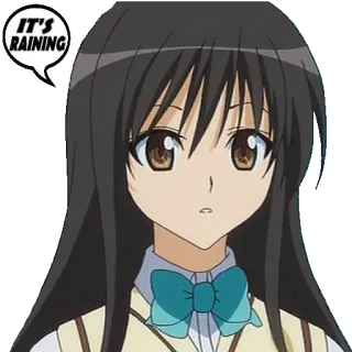 ☔️ IT'S RAINING anime, girl, rain, weather, cartoon telegram sticker