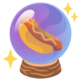🔮 cachorro-quente, bola de cristal, comida, fortuna, futuro telegram sticker