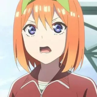 👒 Yotsuba Nakano The Quintessential Quintuplets Anime, garota, cabelo laranja, personagem, fofa telegram sticker