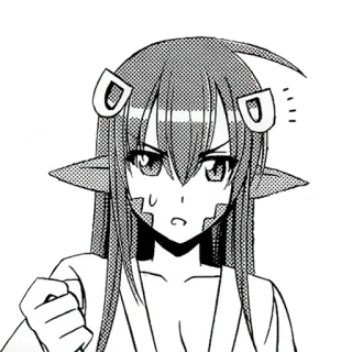 🐍 Anime, Manga, Ragazza mostro, Cartone animato, Arrabbiato/a, Determinato/a telegram sticker