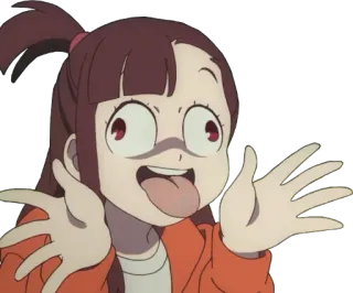 😋 Akko Little Witch Academia anime, cartoon, funny, cute, akko, little witch academia telegram sticker