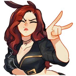🤟 królik, dziewczyna, kobieta, kreskówka, anime telegram sticker