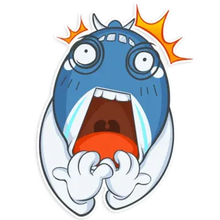 😵 desenho animado, chocado, surpresa, expressão, emoção, assustado telegram sticker