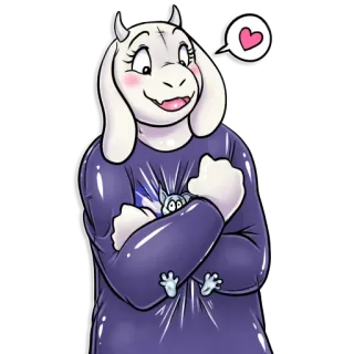 🐐 Toriel Undertale Toriel, Undertale, videojuego, monstruo, cabra, corazón telegram sticker