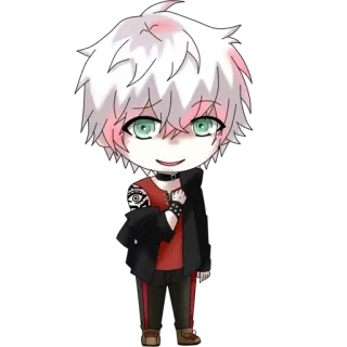 😏 707 Mystic Messenger 애니메이션, 치비, 귀여운, 미스틱 메신저, 707, 루시엘 최 whatsapp sticker