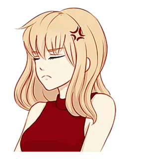 😤 angry, anime, character, cartoon, blonde telegram sticker
