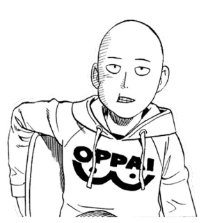 😐 Saitama One-Punch Man OPPAI! anime, manga, one-punch man, saitama, oppai telegram sticker