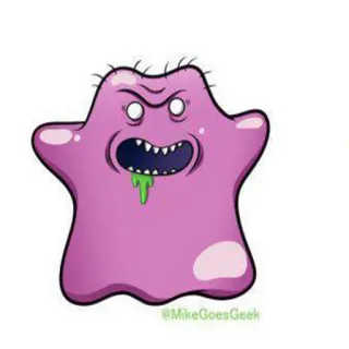 😠 @MikeGoesGeek Monster, Cartoon, Rosa, Kreatur, Schleim, Figur telegram sticker