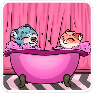 ☺️ animals, cats, bath, bubbles, cute, cartoon telegram sticker