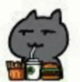 🍔 cat, animal, burger, drink, food telegram sticker