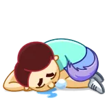 😴 crying, sad, cartoon, exhausted, upset, emotional telegram sticker