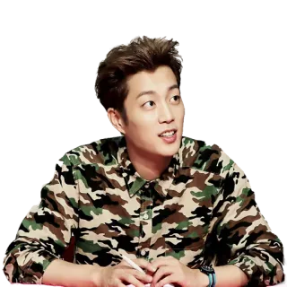 🙄 man, camouflage, military, person, portrait, fashion, clothing telegram sticker