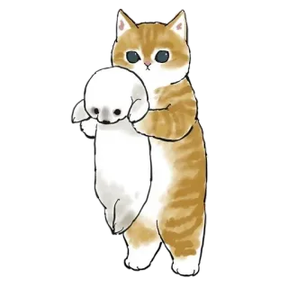 🐶 gato, animal, kawaii, lindo, dibujo animado, mascota, gatito, arte digital whatsapp sticker
