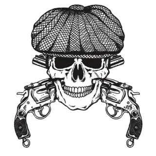 ❤ skull, guns, hat, crossbones, revolvers telegram sticker