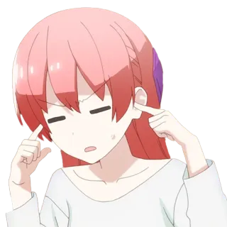 👉 Anime, Cô gái, Bịt tai, Khó chịu, Manga telegram sticker