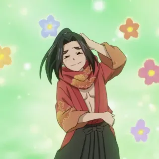 💈 anime, flowers, cute, happy, boy telegram sticker