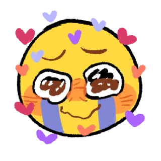 😍 emoji, coeurs, mignon, amour, kawaii, pleurer telegram sticker