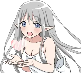 ❤️ Anime, Elfe, Mignon, Fille, Étincelle, Fantaisie whatsapp sticker