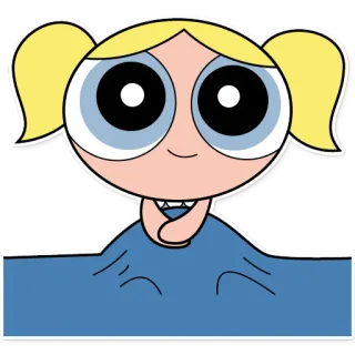 🙂 Bubbles Powerpuff Girls Cartone animato, Ragazza, Carino, Supereroe, Bambino telegram sticker