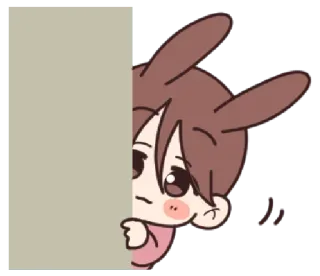 👀 cartoon, bunny, character, cute, sticker telegram sticker