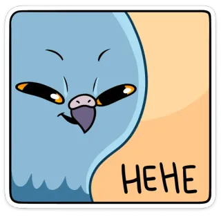 ❌ HEHE นก, นกพิราบ, ฮิฮิ, ตลก, น่ารัก, การ์ตูน, สัตว์ telegram sticker