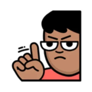 ☝ Desenho animado, Personagem, Dedo, Gesto, Aviso, Irritado, Desaprovação telegram sticker