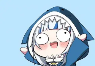 🙌 Gawr Gura Anime, Tiburón, Vtuber, Kawaii, Lindo whatsapp sticker