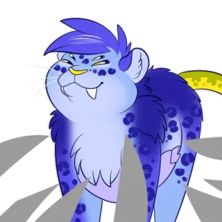 🔪 леопард, мультфильм, животное, млекопитающее, синий, пятна, милый telegram sticker