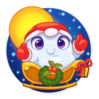 👍 navidad, invierno, dibujos animados, lindo, fiestas, nieve, trineo telegram sticker