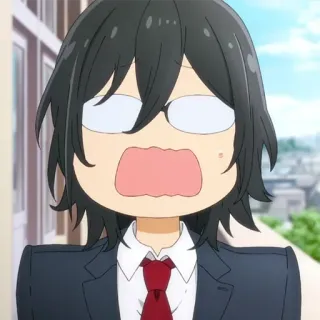 ✏️ anime, impactado, expresión, gracioso, uniforme escolar telegram sticker