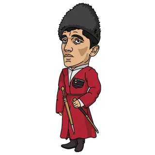 💂 hombre, traje tradicional, Cáucaso, cultura telegram sticker
