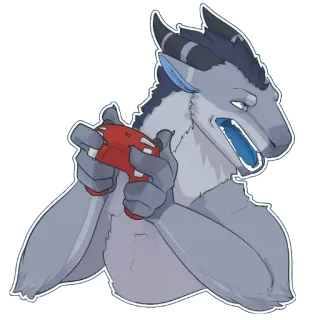 🕹 Furry, Gamer, Monstro, Videojogos, Animal, Criatura telegram sticker