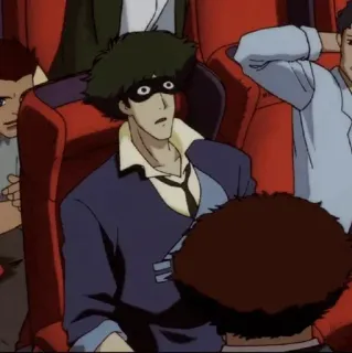 🚀 Spike Spiegel Cowboy Bebop 애니메이션, 스페이스 웨스턴, 현상금 사냥꾼, SF, 레트로 퓨처리즘 whatsapp sticker