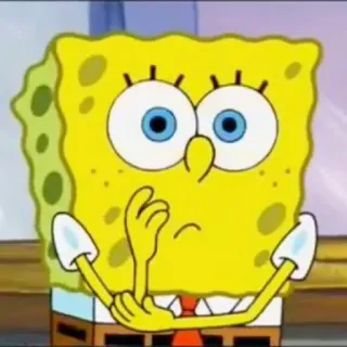 🤭 Spongebob Squarepants cartoon, yellow, thinking, sponge, spongebob telegram sticker