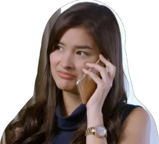 ☝ woman, girl, phone call, disgusted, expression, confused whatsapp sticker