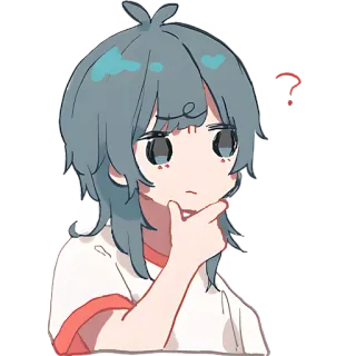 🤔 动漫, 问号, 困惑, 卡通, 插图, 思考 whatsapp sticker