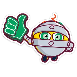 👍 emoticon, thumbs up, cartoon, sticker telegram sticker