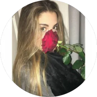 🌹 mulher, rosa, menina, retrato, flor telegram sticker