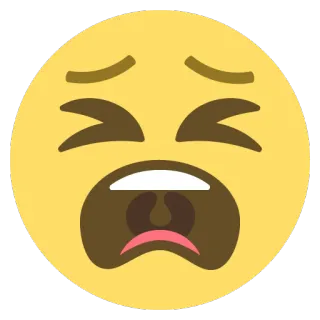 😫 Emoji, Traurig, Weinend, Verzweifelt, Gelb whatsapp sticker