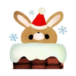🎄 зайчик, рождество, зима, кролик, праздничный, праздник, милый telegram sticker