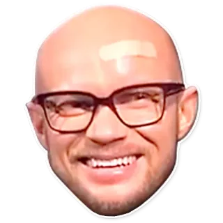 😎 Gesicht, Brille, Kopf, kahl, Person, Lächeln whatsapp sticker
