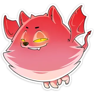 😈 ปีศาจ, แดง, มีปีก, การ์ตูน, สัตว์ประหลาด, ปีศาจ, น่ารัก telegram sticker