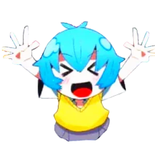 🔹 Anime, Dibujos animados, Personaje, Lindo, Feliz, Ilustración telegram sticker