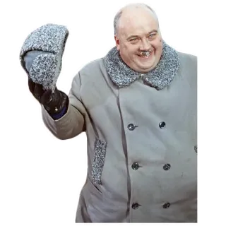✋ man, coat, winter hat, russian style, portrait telegram sticker