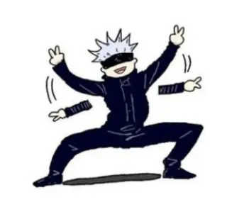 〰 Gojo Jujutsu Kaisen Anime, Sticker, Gojo, Jujutsu Kaisen, Personnage telegram sticker