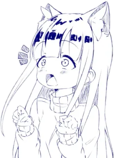 😱 Anime, Gadis kucing, Kawaii, Ilustrasi, Imut, Manga, Stiker telegram sticker
