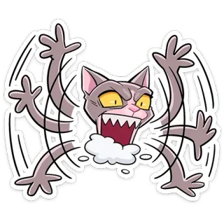 🤬 แมว, โกรธ, การ์ตูน, สัตว์, สติกเกอร์, แมว telegram sticker