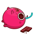 🤤 cokelat, permen, kartun, blob, hidangan penutup, manis telegram sticker
