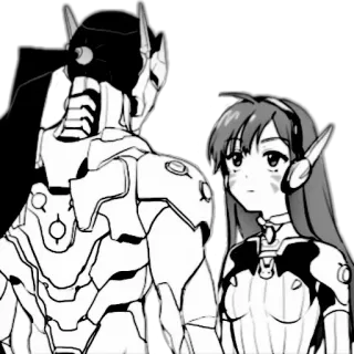 👫 D.Va Overwatch anime, game, karakter, d.va, overwatch telegram sticker